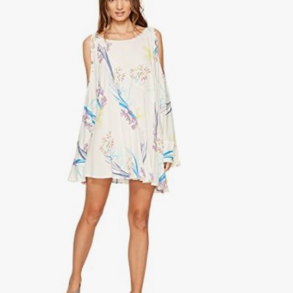 Free People Women's Clear Skies Printed Floral Tunic Sz XS Asymmetrical